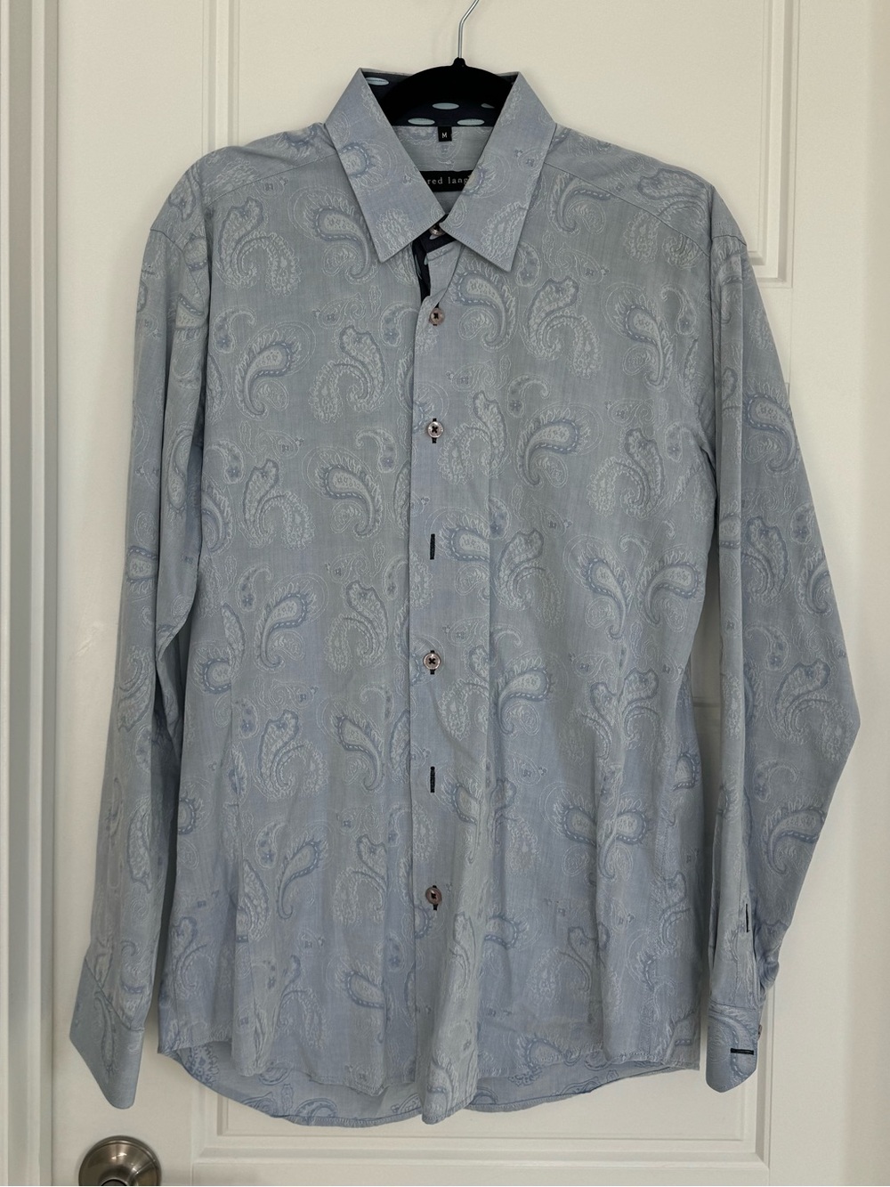 Jared Lang Light Blue Paisley Dress Shirt